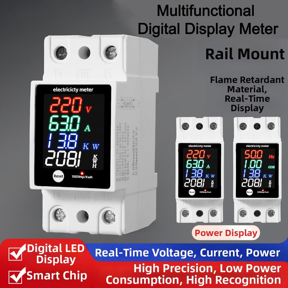 Çok Fonksiyonlu Dijital Ekran  - Energy Monitor Meter incelemesi ve fiyatı
